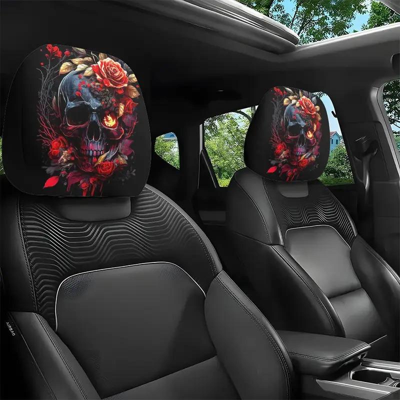 2PCS Funny Cartoon car headrest Cover, Cute Funny Eyes, Suitable for Halloween, Christmas car Universal Elastic Models Funny Decoration