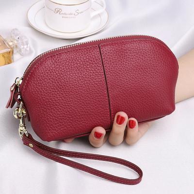 Genuine Leather women long wallet Zipper Wristlet Bag Lady Clutches Coin Purse Cowhide mobile phone bag evening party handbag