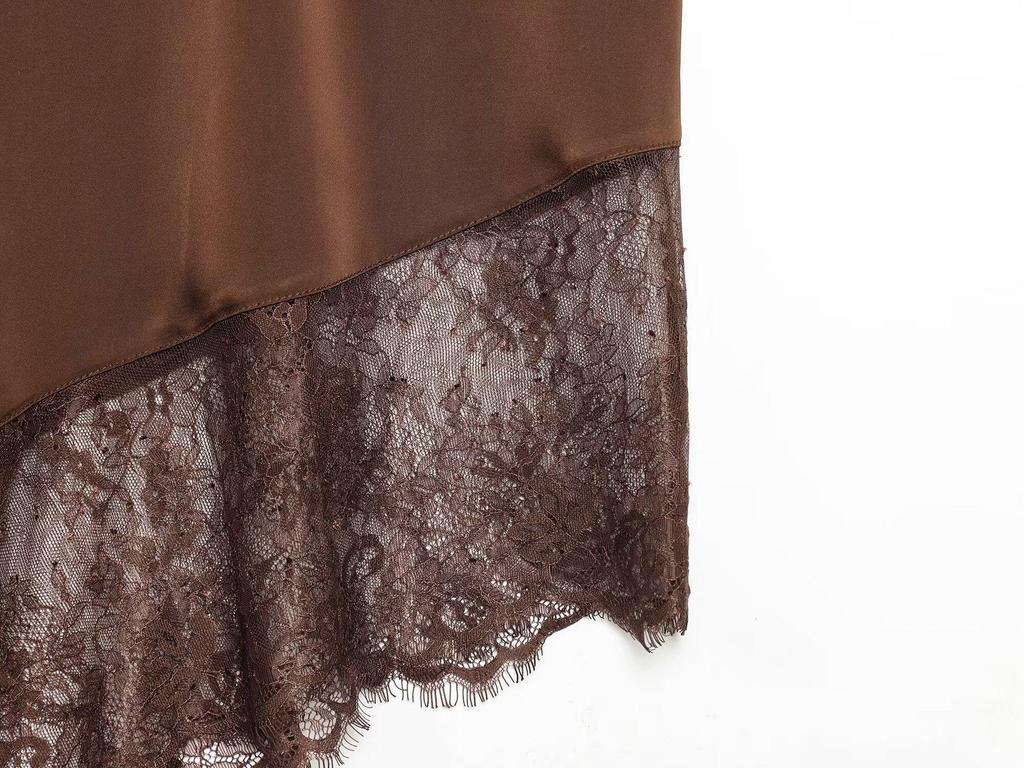 2026 Frühling Europäischer & Amerikanischer Stil Damen Spitze Patchwork Neckholder Top Weste