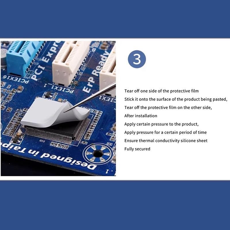 1Pc 15W Thermal Conductive Pad Sheet 0.3/0.5/1.0/1.5Mm Silicon Thermal Gap Pads Adhesive Insulating Silicone Grease Sheets