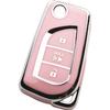 Tautrofen Key Fob Cover Compatible with Toyota 2018-2024 RAV4 LE CHR C-HR Smart Key