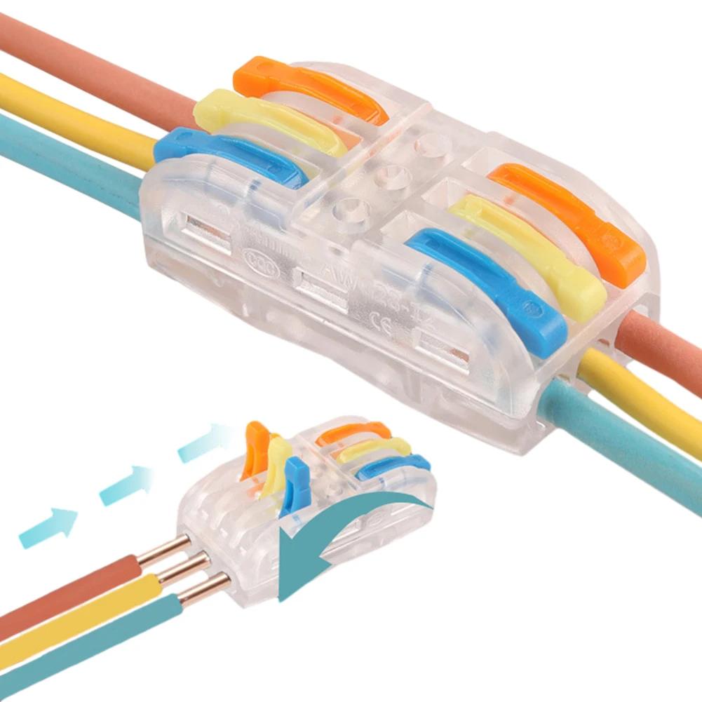Mini Quick Wire Conductor Connector Universal Compact 2/3 Pin Splicing Push-inTerminal Block 1 in multiple out with fixing Hole