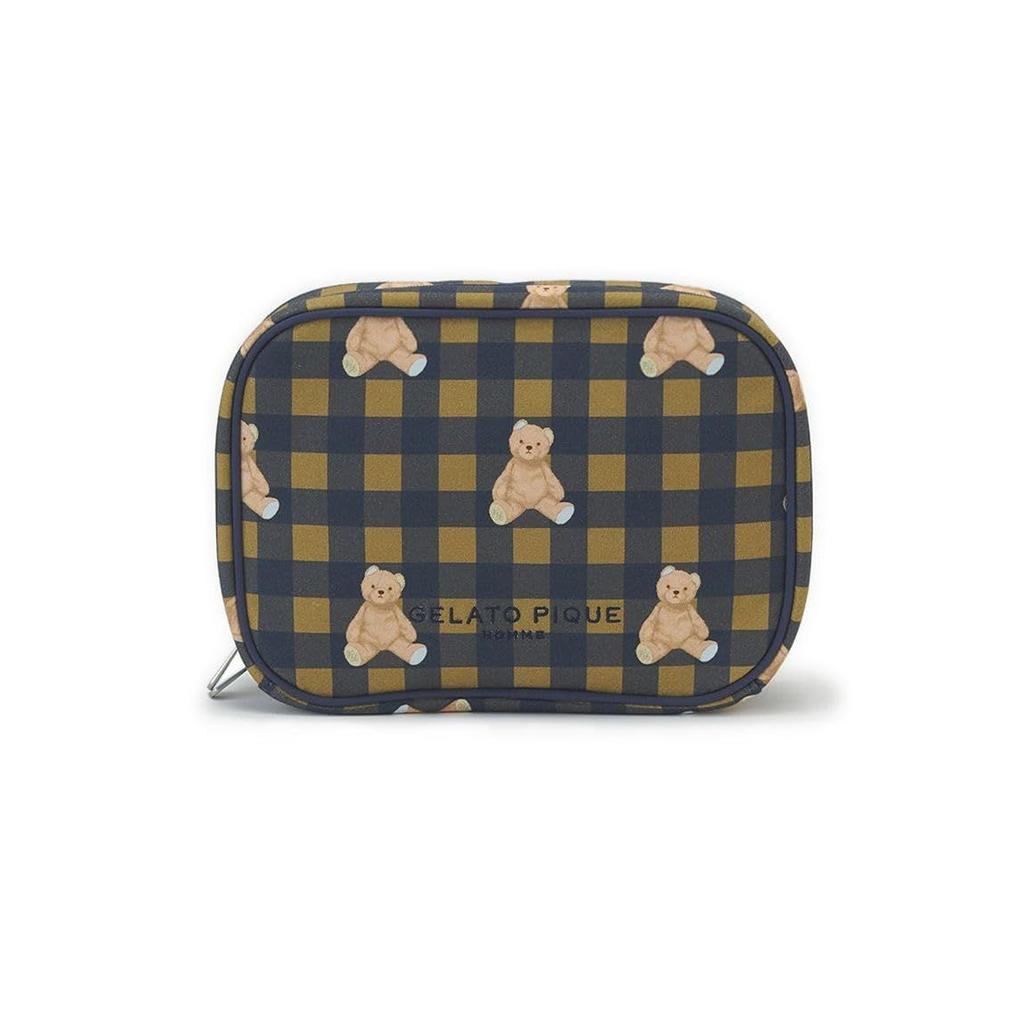 HOMME Check Bear Pattern Square Pouch