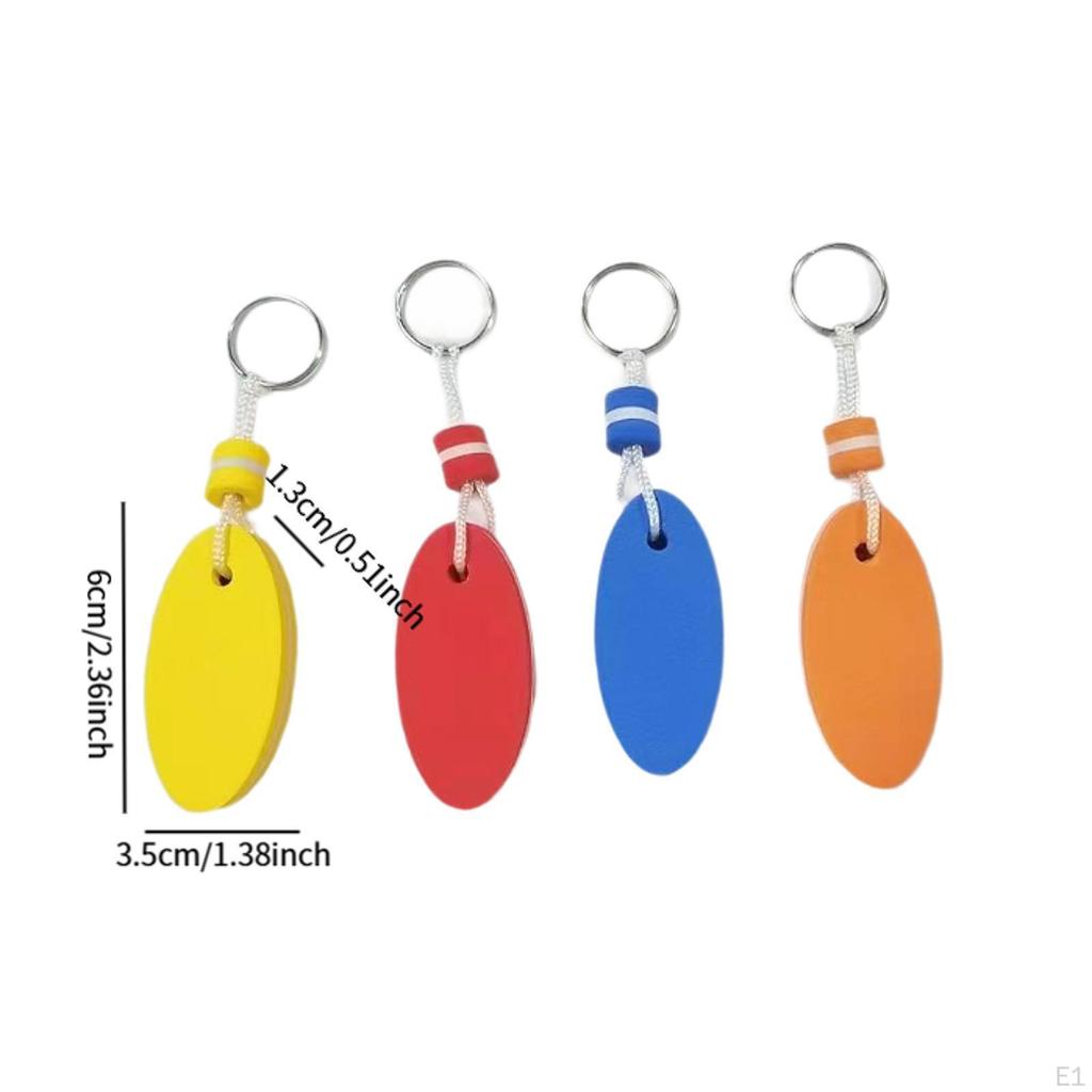 4x Floating Keychain Oval Keyring for Surfing Fishing Outdoor Water Sports