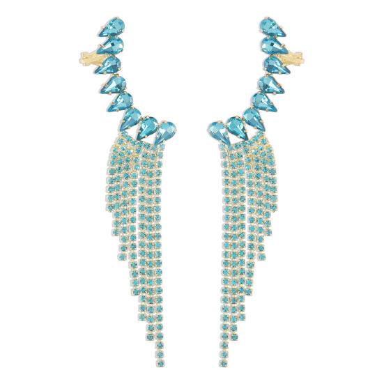 1 paio di orecchini da donna esagerati strass nappa geometrica di lusso irregolare tinta unita inossidabile anti-allergia leggero ballo di fine anno orecchio