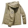 Spring Autumn Loose Zipper Hooded Windbreaker Men Casual Thin Trendy Jacket Outwear Coat For Daily Mountaineering Outdoor Activities