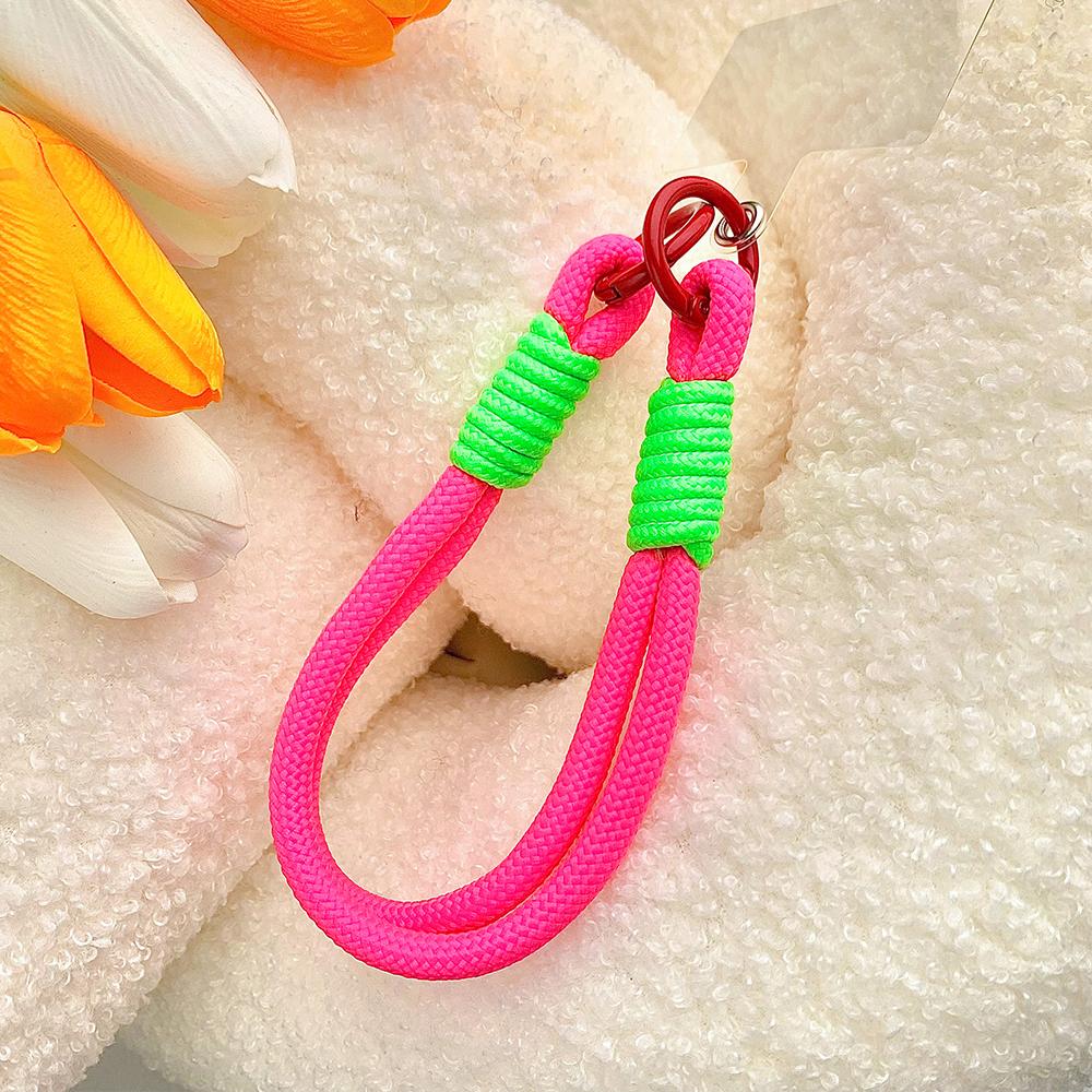 Rope Braided Wrist Strap Mobile Phone Pendant Keychain Hand Woven Cute Cartoon Anti Lost Safety Lanyard Car Keychain Pendant