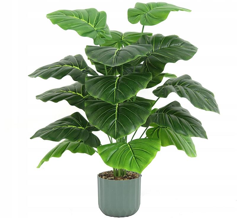 Pianta artificiale orecchio d'elefante in vaso realistico 60cm Arbusto