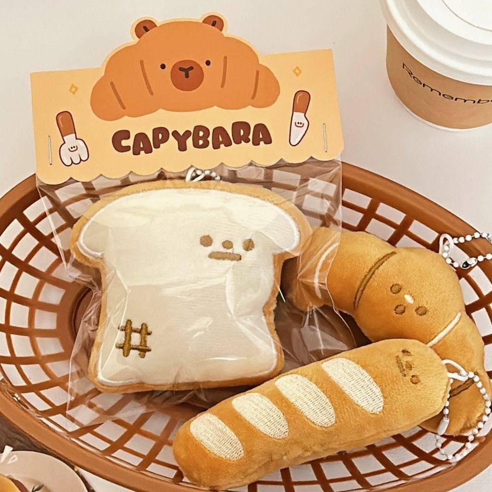 Croissant Plush Bread Key Chain Cartoon Bag Pendant Funny Food Plush Keychain  Backpack Decor