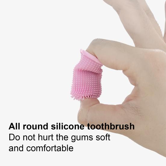 Yousheng Pet Fingertip Toothbrush Soft Bristles Oral Cleaning Abrasion Resistant Silicone Pet Finger Cot Brushes Pet Supplies