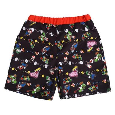 Airin Bandai Super Mario Boys' Surf Pants Swimsuit, All-Over Print, 110cm, Black, 572