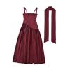 European Spring 2026: Women's Pure Color Spaghetti Strap Slit Dress