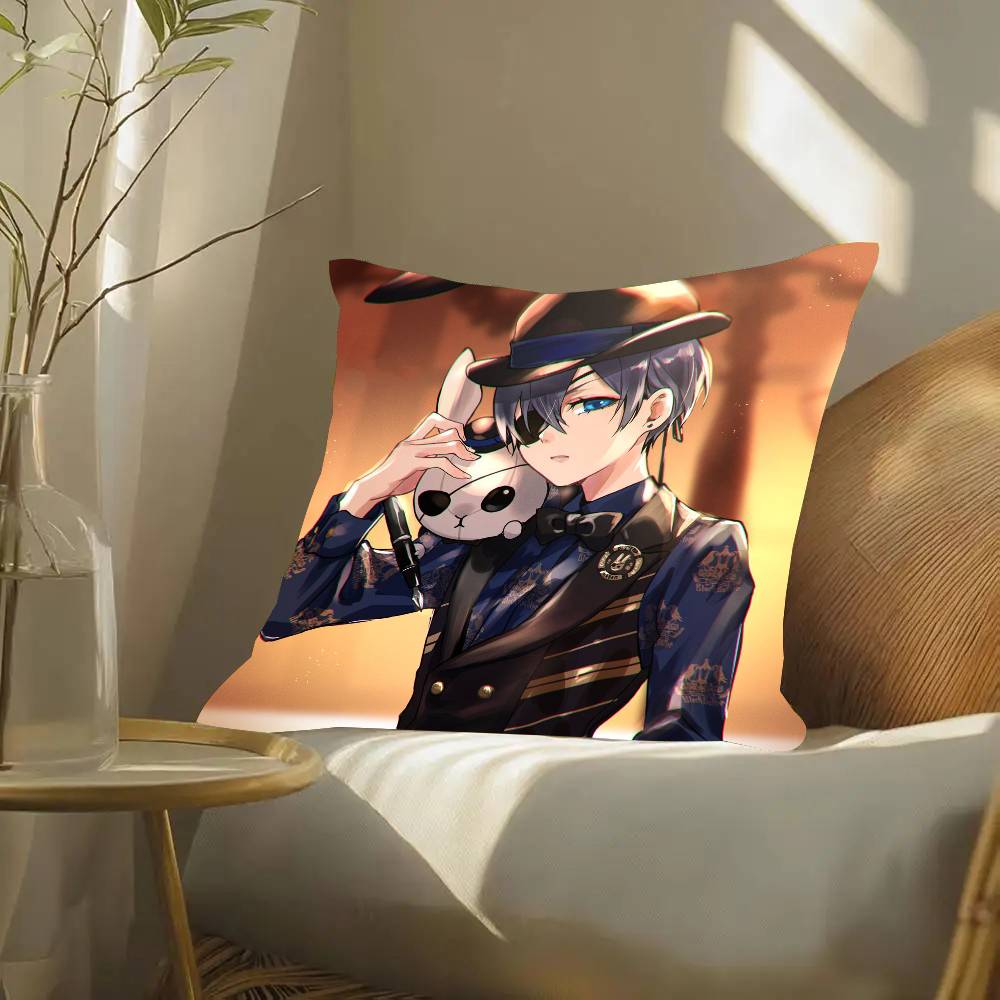 Ciel Phantomhive Anime Black Butler Pillow Case Fashion Square Pillowcase Bedroom Sofa Room Ins Decoration Leisure