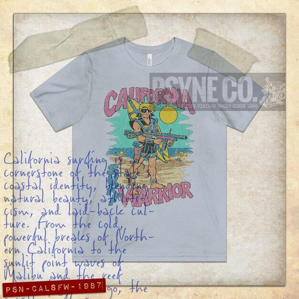 California Surf Warrior 1987 Vintage Men s T shirt L