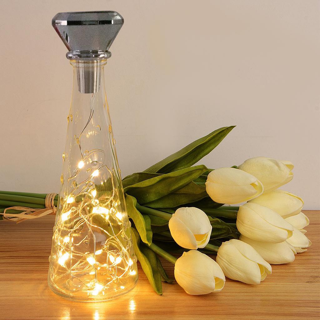 6Pcs Solar Wine Bottle Lights 2M 20 LED Copper Wire Fairy String Lights IP65 Waterproof Cork Lights for Wedding Christmas Party