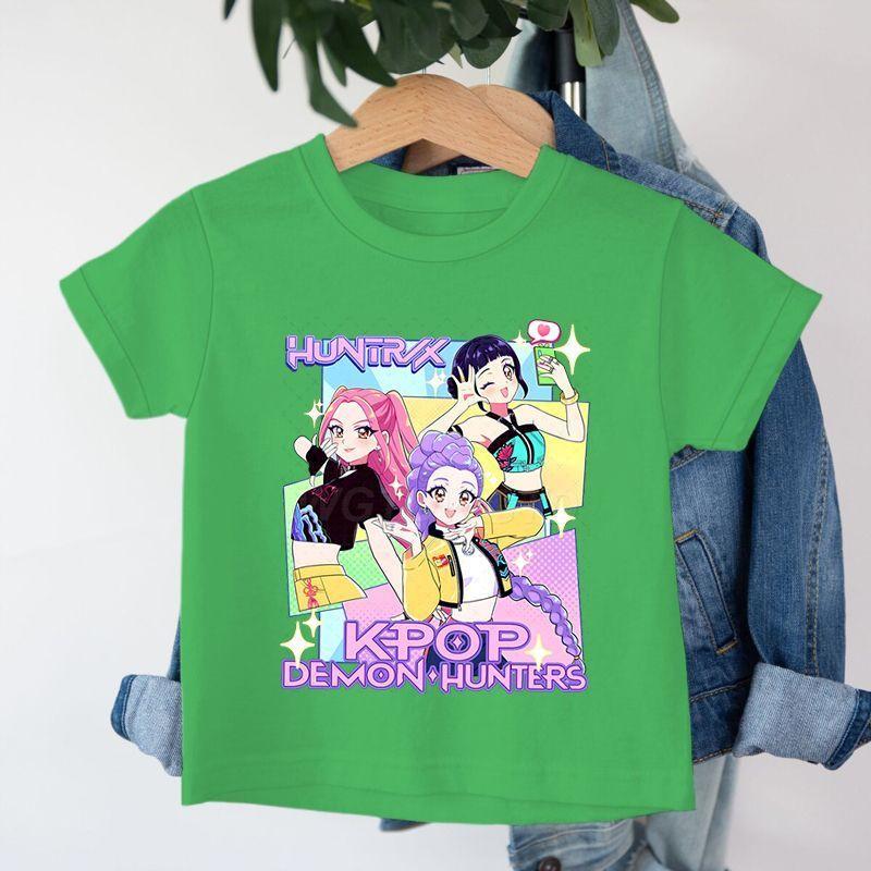 

Children s Witch Hunt Team Printed Round-neck Short-sleeved T-shirt for Boys and Girls Casual Loose Tops 150