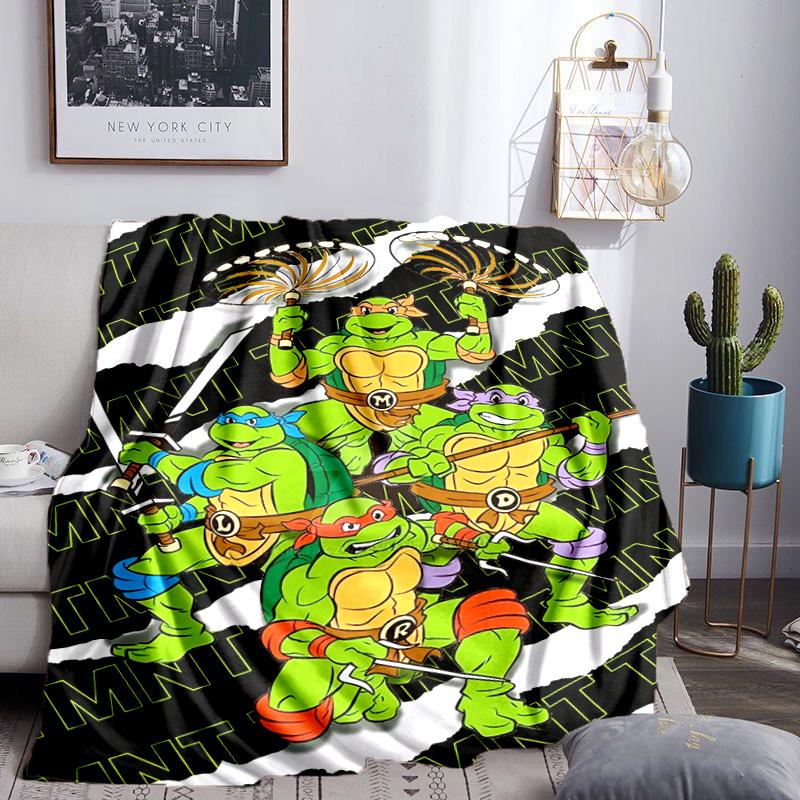 Ninja Turtles Adventure Throws Blanket Flannel Blankets Plush for Couch Bed Gifts for Men Women Travel picnic blanket Christmas fan gifts