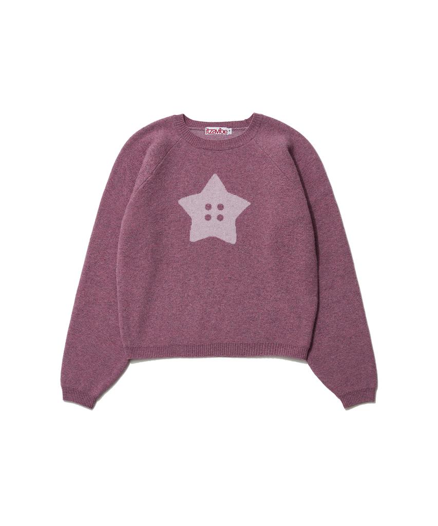 Isjabaibeu Star Button Knit - Pink