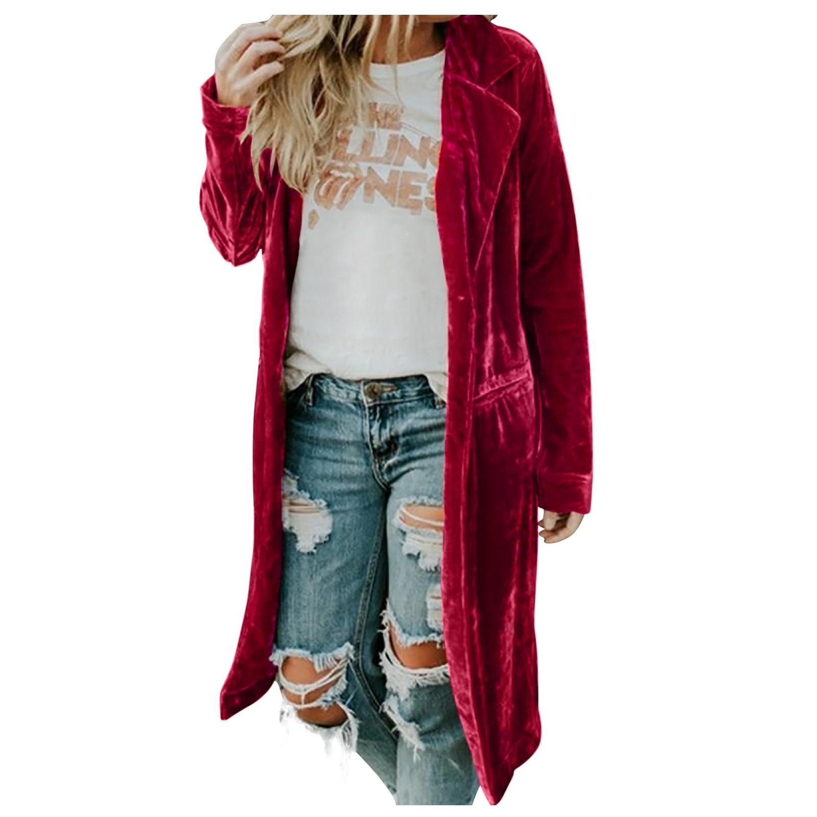 Женская модная золотая бархатная ветровка — фото 8