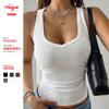 Cross-border Amazon Summer New Knitted Vest European and American Women's Clothing Sexy Slim-fitting Sleeveless Top Bottoming Shirt Can Be 