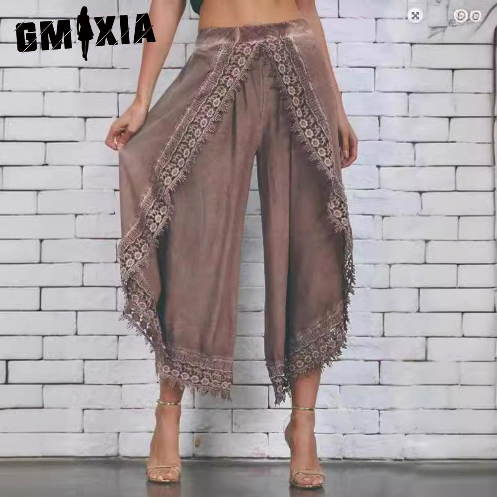 

GMXIA Женские модные повседневные брюки и капри с однотонным принтом XXXL хаки