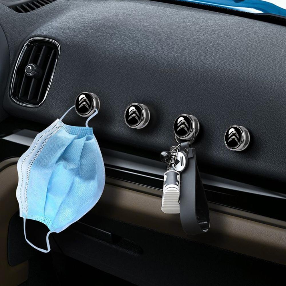 Car Mini Storage Hook Multifunctional Metal Adhesive Hook Mask Key Storage Rack For Citroen C4 Berlingo C3 Aircross C5 Aircross ahq256