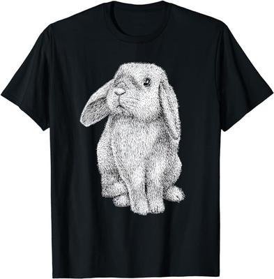 T-shirt Lapin Coton Blanc Toutes Tailles S-5XL T-shirt Unisexe