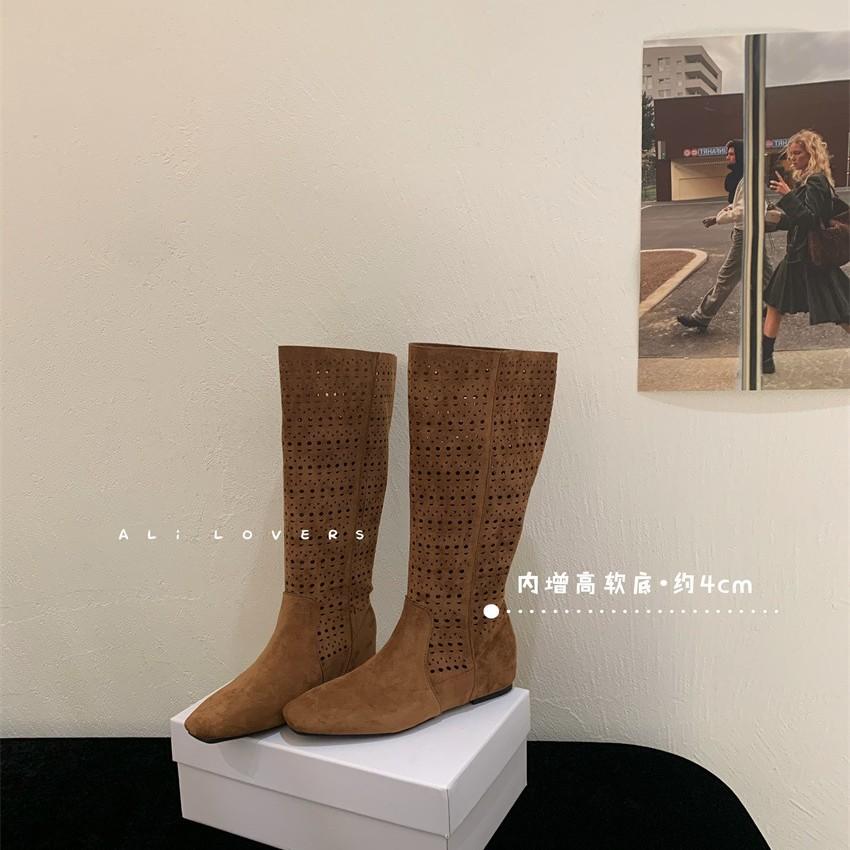 British style Maillard retro hollow short boots short boots summer thin flat bottom breathable hole cool boots slippers women