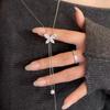 Zircon Butterfly Round Pearl Necklace - Niche Design, Elegant Sweater Chain, Light Luxury Feel