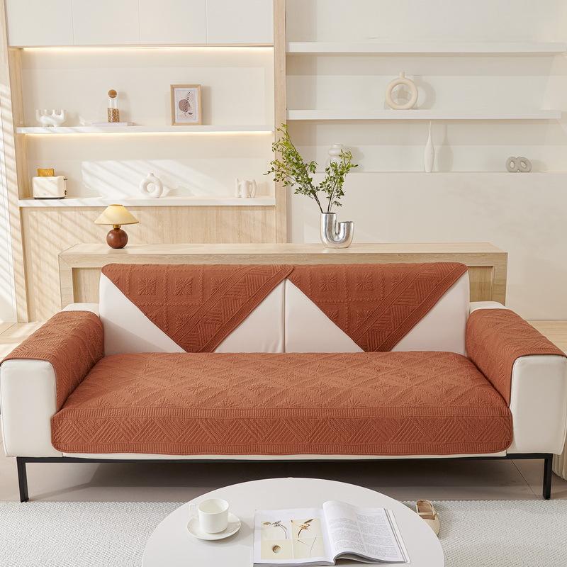 New Pure Cotton Sofa Cushion for All Seasons, Non-slip Cotton Fabric Seat Cushion, Leather Sofa Cover, Cloth Towel