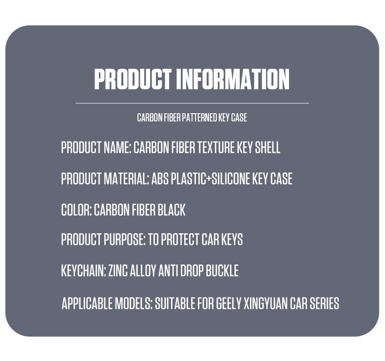 Compatible with 2025/2026 Geely Xingyuan & GEOME Xingyuan UP Key Case and Shell Buckle (Men's).