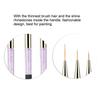 3pcs Delicate Nail Art Dotting Liner Brush Fine Detail Nail Art Brush  Nail Art Design