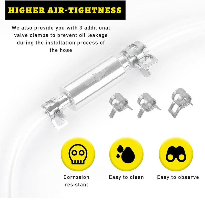 Direct supply motorcycle fuel pipe, hydraulic brake, bleeder tool, check valve, oil extraction pipe