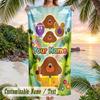 Hey Duggee Beach Towel, Personalized Custom Text, Quick Dry Soft Large Towel For Swimming Pool Travel