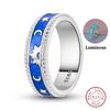 Fashion Luminous Firefly Rings 100% 925 Silver Eternal Heart-Shaped Zircon Rings Fine Wedding Engagement Jewelry Gifts