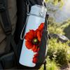 1PC Red Poppy Flower Bouquet Print 750ml Color Plastic Sports Water Bottle Leakproof Flip Straw Lid Suitable for Sports Office Home Use