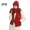 3 Pcs/Set Unisex Winter Beanie Scarf Gloves Set Thick Knitted Warm Cap Great Friction Palm Gloves Elastic Ear Protection Windproof Winter Outdoor