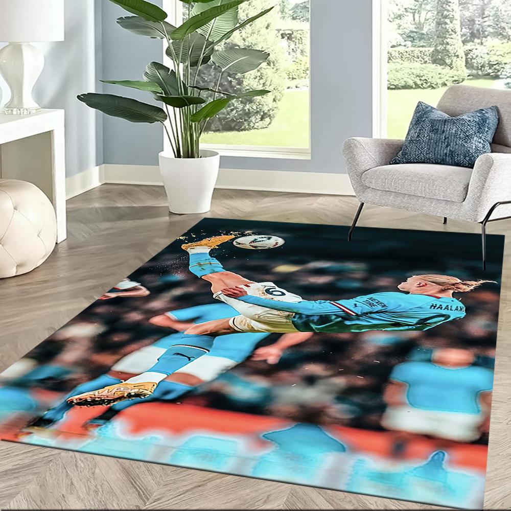 Haaland Fan Square rugs are a great choice for living rooms, bedrooms, home décor, and as gifts.