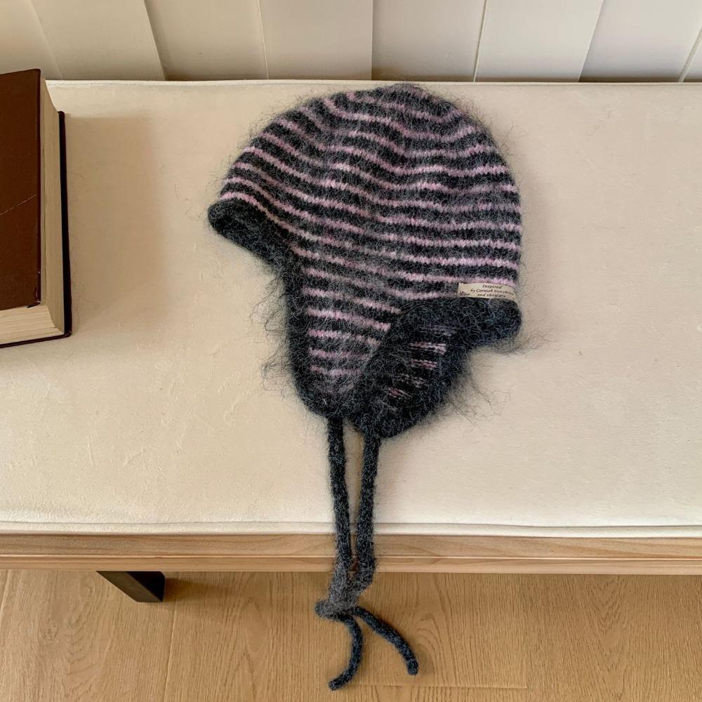 Cold-proof Knitted Hat Windproof Pullover Hat Fashion Warm Woolen Hat  Woman Girl