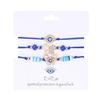 Amazon hot-selling evil eye bracelet niche retro adjustable woven blue lucky bracelet three-piece set