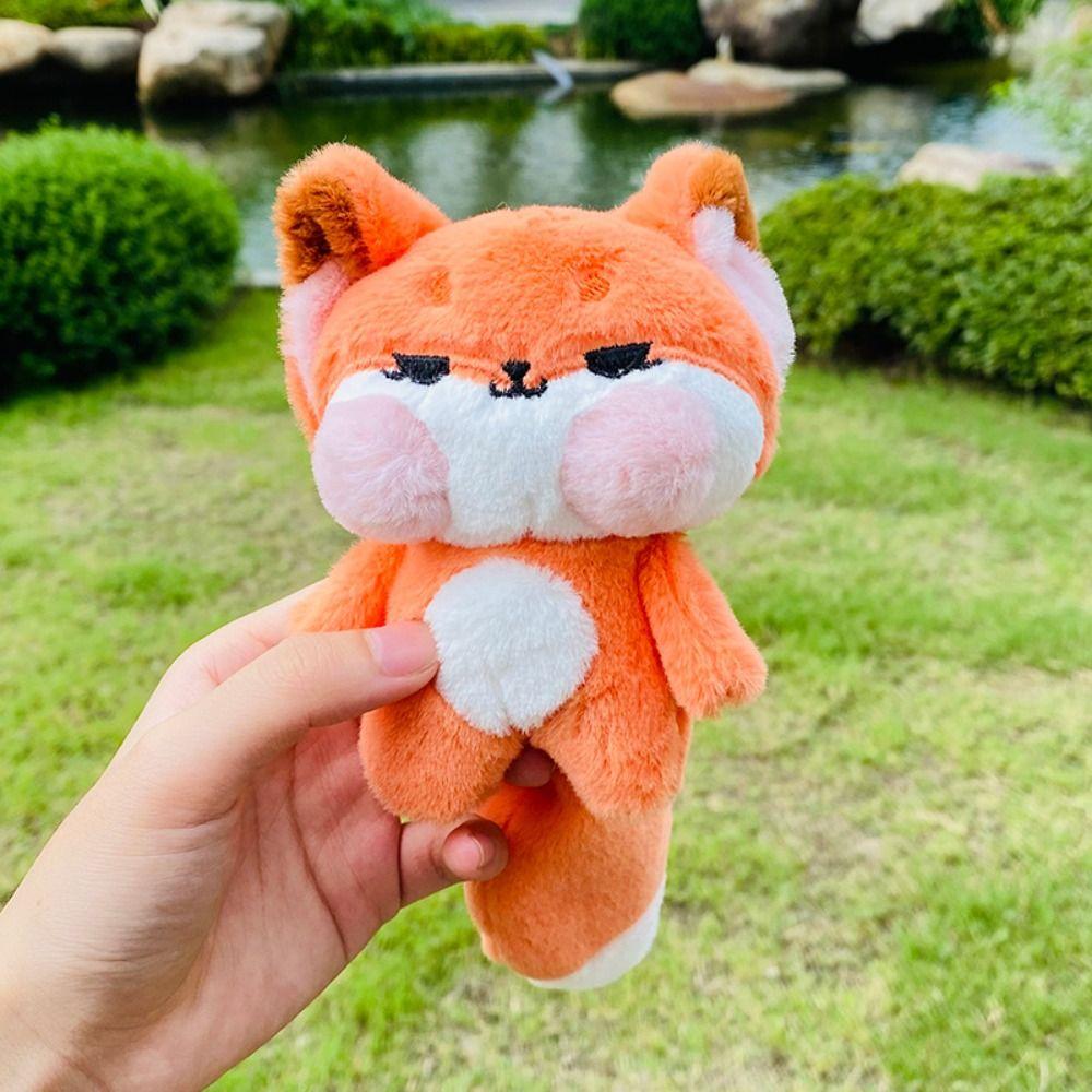 Soft Cartoon Big Tail Orange Car Keychain Plush Cartoon Big Tail Doll Pendant Plush Toy Ornaments