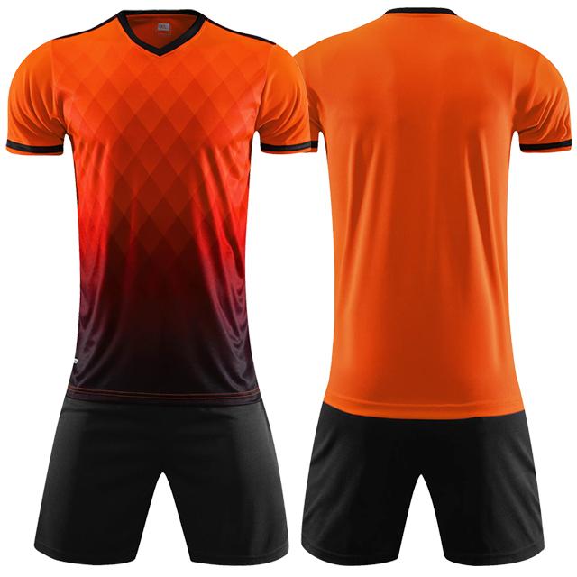 

New Football Jerseys and Shorts Adult Soccer Uniforms Football Training Tracksuit XS-3XL XS оранжевый