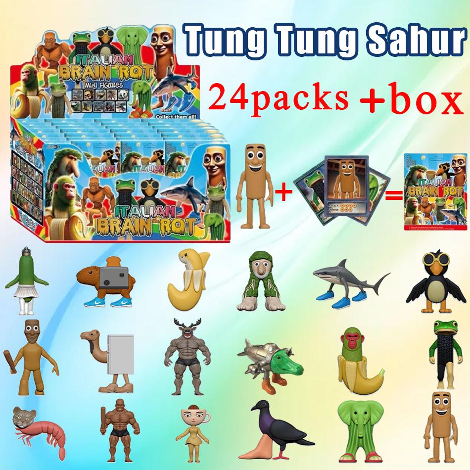 Italian Brainrot AI Animals Tung Tung Tung Sahur Figure Tralalelo Tralala Figurine Doll Toy Desk Decoration Model Ornament Gift