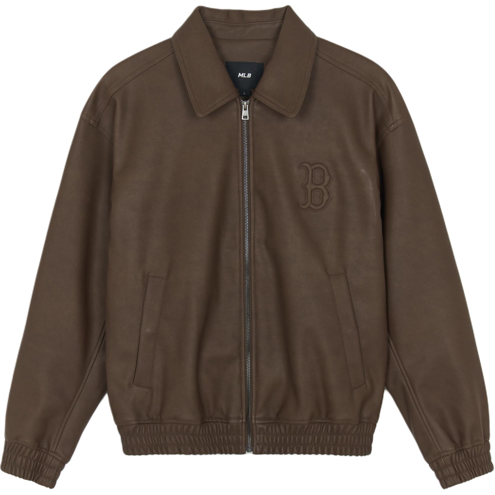 

New MLB Leather Jackets Unisex Brown 3AJPB0654-43BRS M