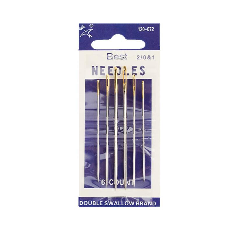 Double Swallow Large Eye Hand Sewing Needle for Household and Quilting, Steel Coarse Thread & Embroidery Needle