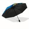 1pc Peacock Feather Automatic Umbrella High Quality Canopy, Portable Folding Umbrella with, Ideal Gift for - Travel, Everyday, Formal Events, Stylish