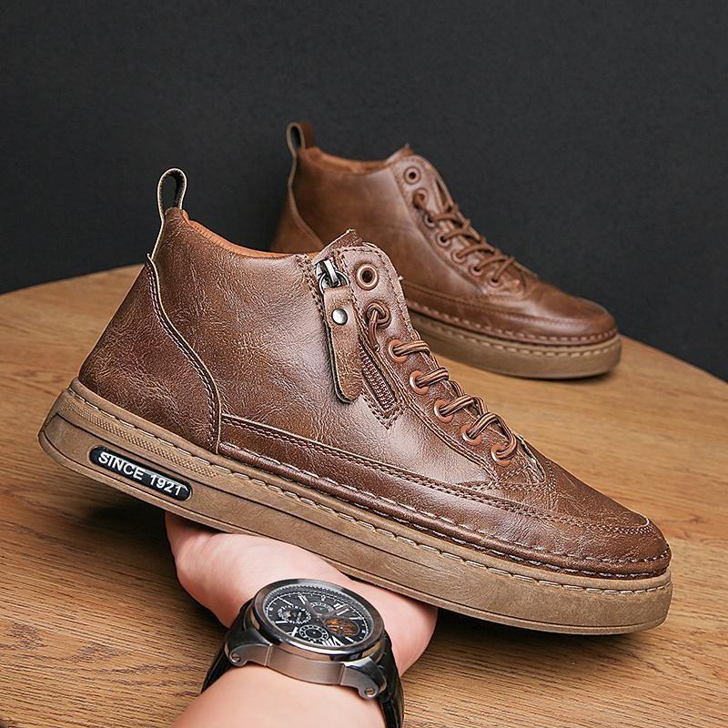 

Високі кеди чоловічі туфлі весна та осінь нові дихаючі нековзні кухарські туфлі корейська версія універсальні черевики Мартін робочі черевики кеди 44 хакі