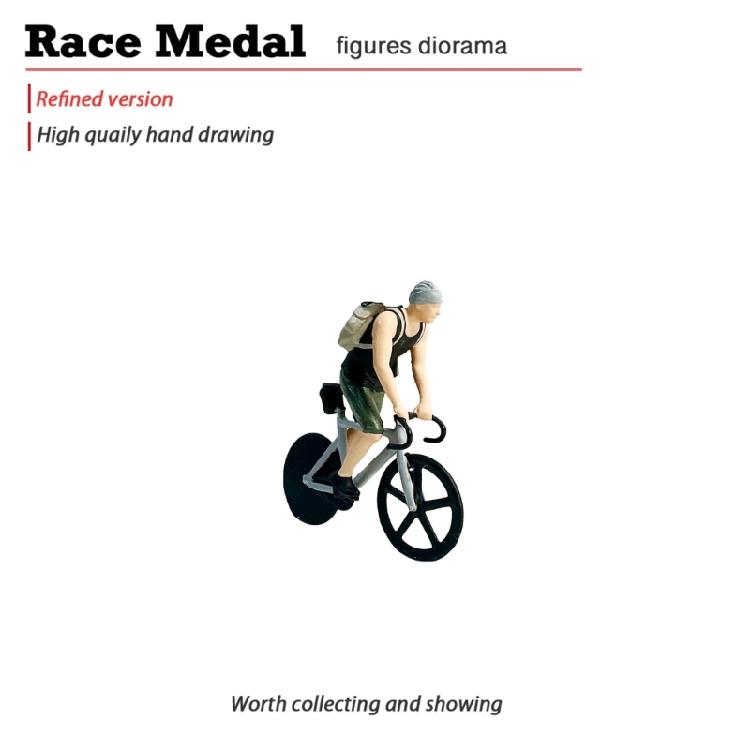 1/87 Scale Realistic Cycling Scene Model Miniature Cyclist Figurine for Model Building Set and Railway Landscape Decors