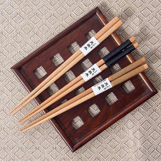 1 Pair Reusable Non-slip Japanese Travel Portable Tableware Wooden Chopsticks