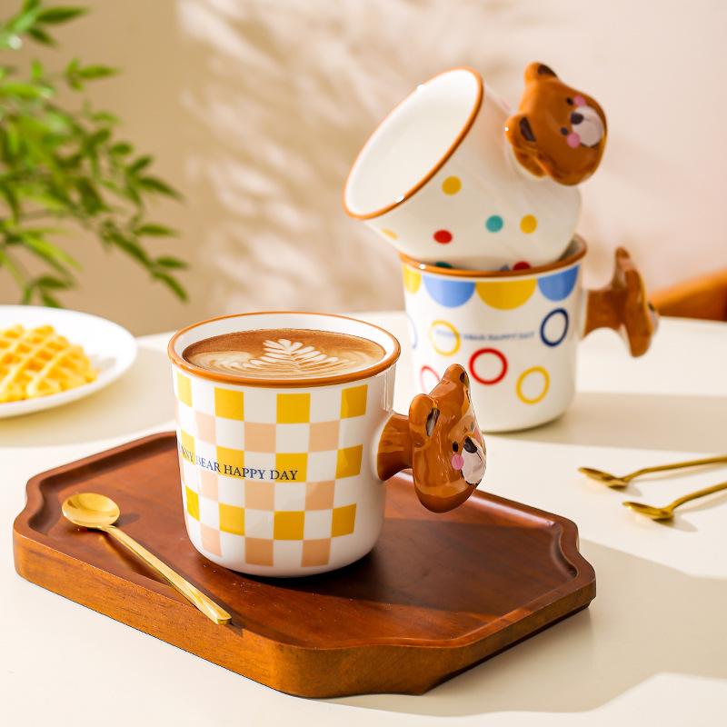 Creative Personality Cute Ceramic Mug Couple Cup Water Cup Coffee Cup Girl Birthday Gift Niche Gift